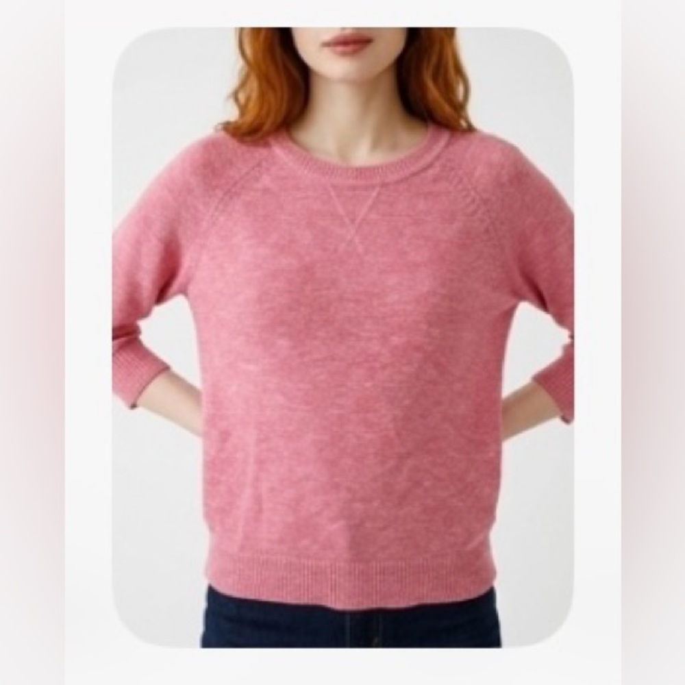 Sonoma Heathered Pink Crewneck Sweater